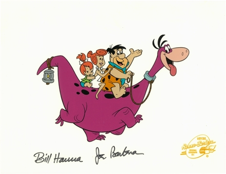 Bill Hanna & Joe Barbera Dual Signed Original "The Flintstones" Animation Cel (Beckett)